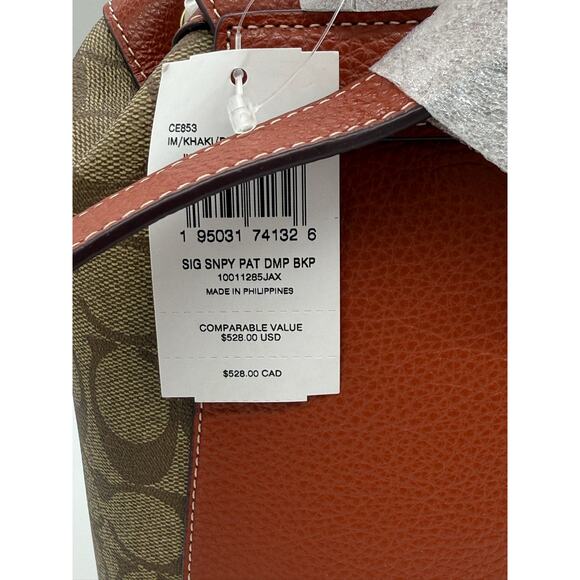 Coach X Peanuts Dempsey Drawstring Backpack*Signature Canvas With Patches*BNWT - Picture 5 of 8